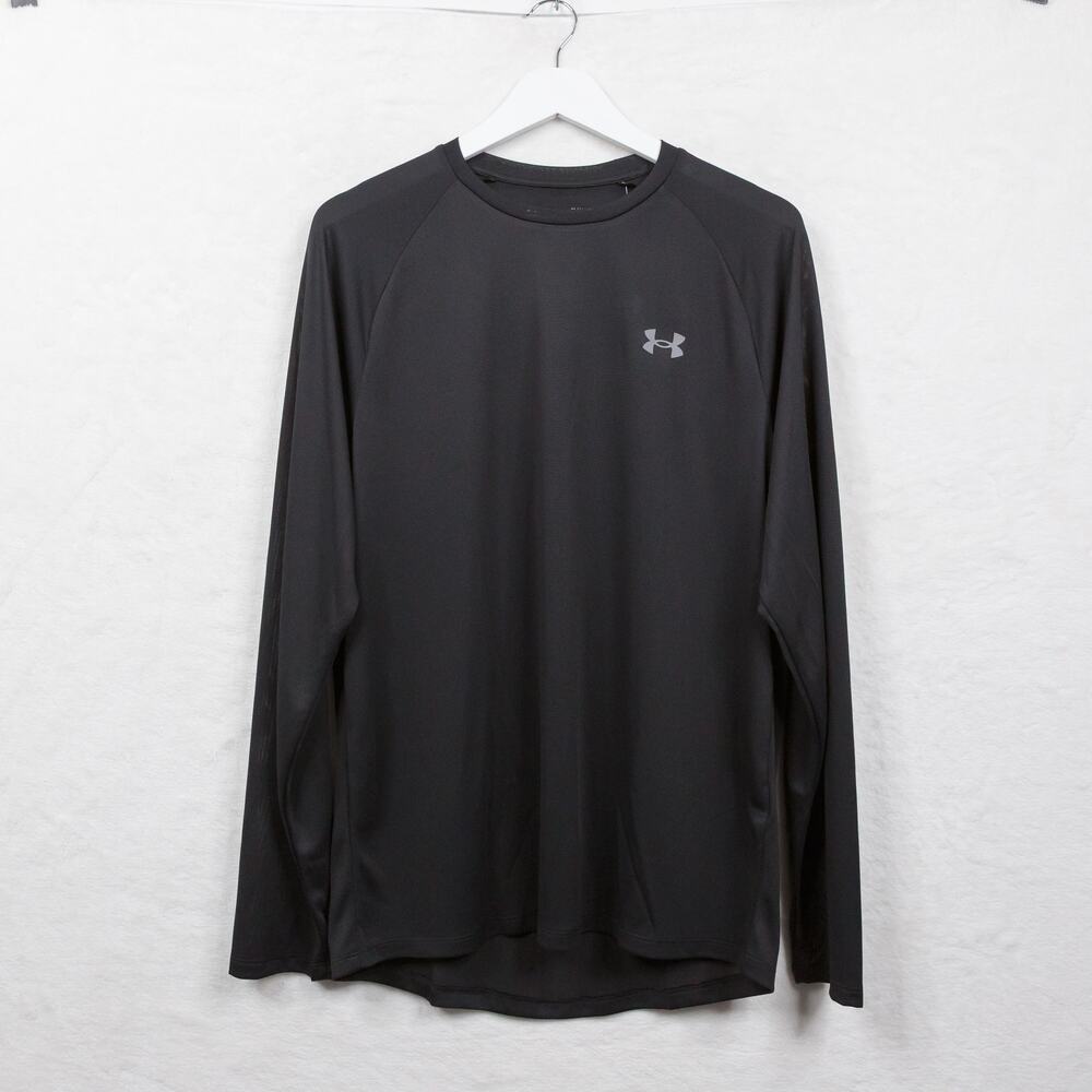 UNDER ARMOUR UA Tech 2.0 Crew Neck Long Sleeve‎ Training Shirt Black Mens M NWT